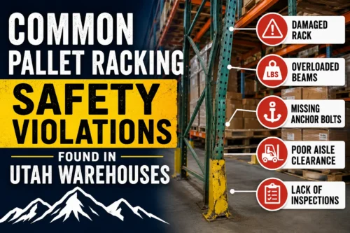 Common Pallet Racking Safety Violations Found in Utah Warehouses Learn the most common pallet racking safety violations in Utah warehouses, from damaged uprights to overloaded beams, missing anchors, and poor aisle clearance.
